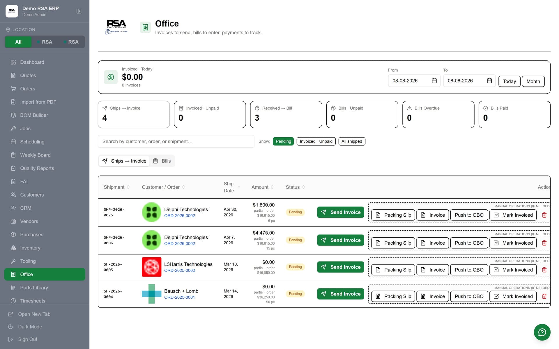 Office — Invoicing & Payments